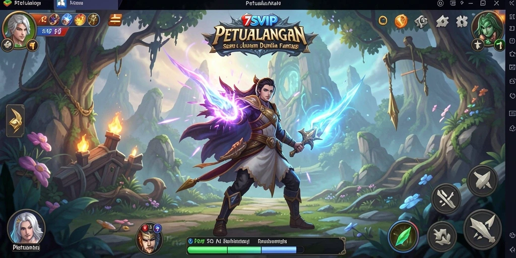 Tampilan antarmuka menarik dan fungsional dalam game Petualangan.