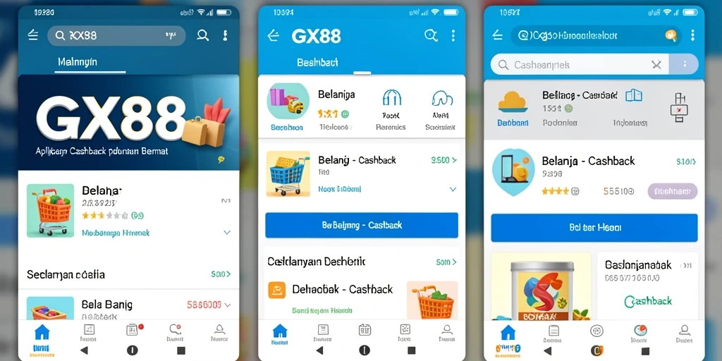 Tampilan antarmuka GX88 yang user-friendly dan beragam penawaran Cashback.