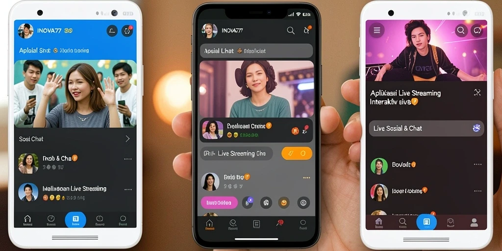 Antarmuka pengguna <strong>INOVA77</strong> yang menarik dan intuitif saat Live Streaming.