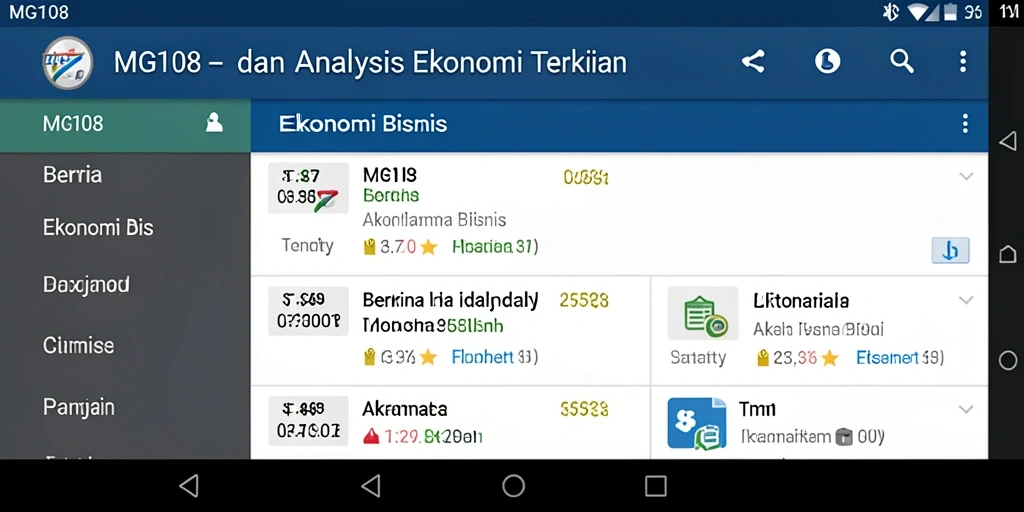 Tampilan antarmuka aplikasi MG108 yang menarik dan informatif.