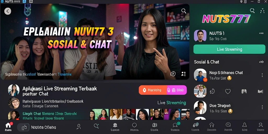 Tampilan antarmuka NUTS777 saat melakukan live streaming.