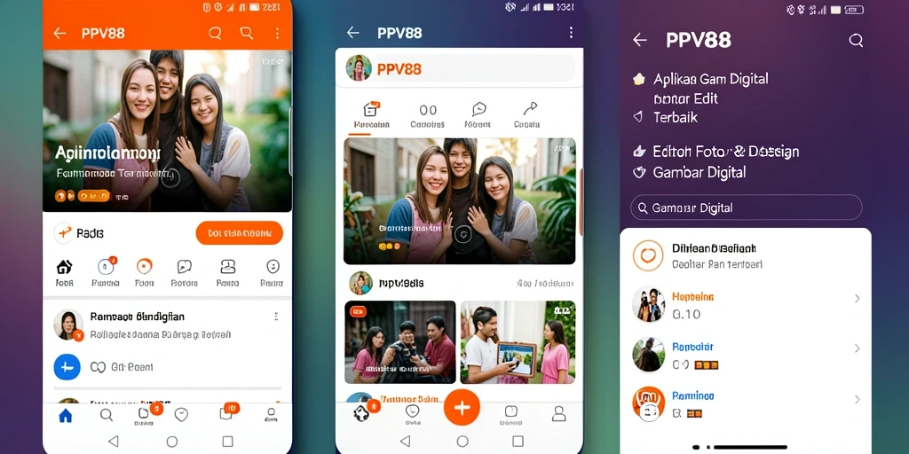Tampilan antarmuka pengguna PPV88 saat mengedit gambar digital.
