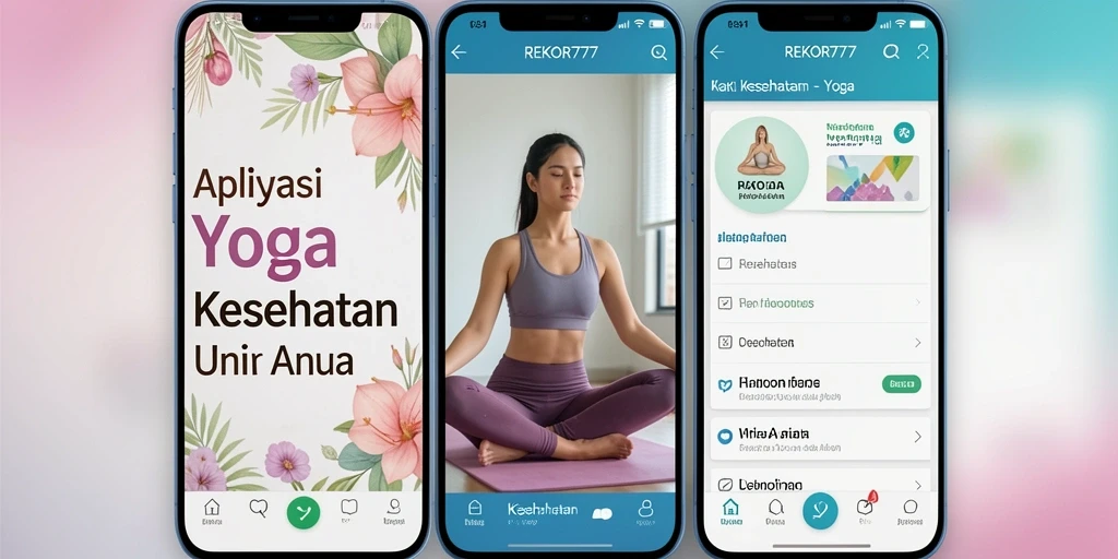 Antarmuka menarik aplikasi Yoga REKOR777 dengan berbagai fitur.