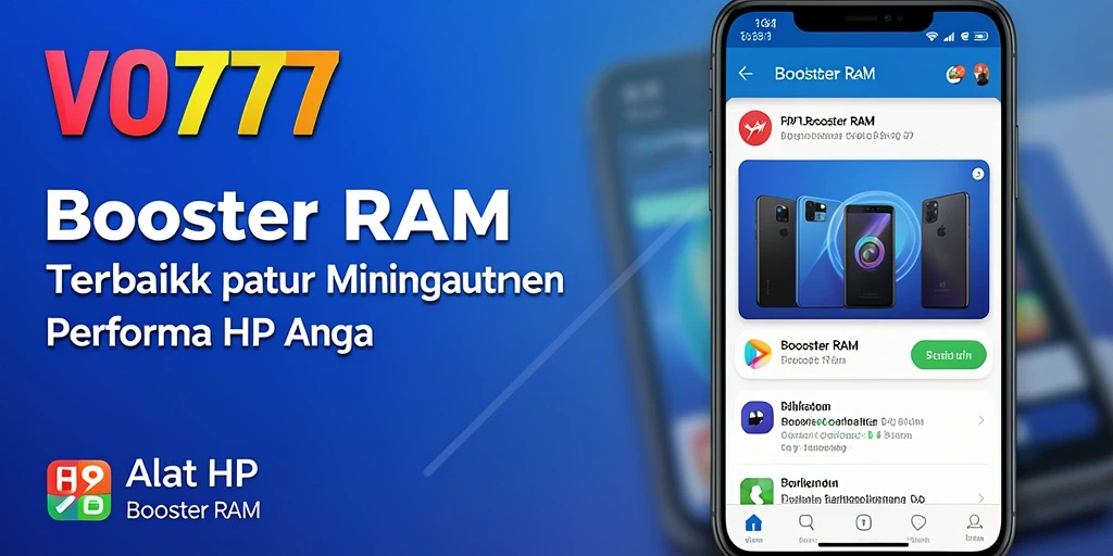 Screenshot VO777 menampilkan antarmuka aplikasi Booster RAM yang sederhana dan efektif.